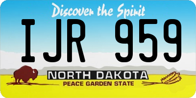 ND license plate IJR959