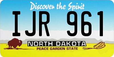 ND license plate IJR961