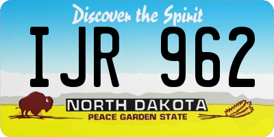 ND license plate IJR962