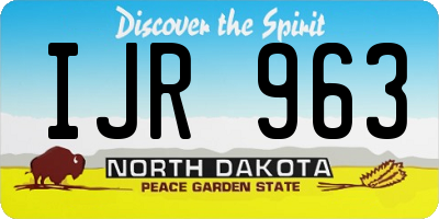 ND license plate IJR963