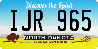 ND license plate IJR965