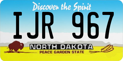 ND license plate IJR967