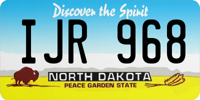 ND license plate IJR968