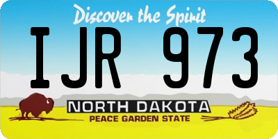 ND license plate IJR973