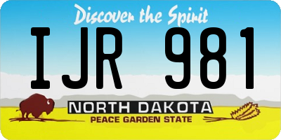 ND license plate IJR981