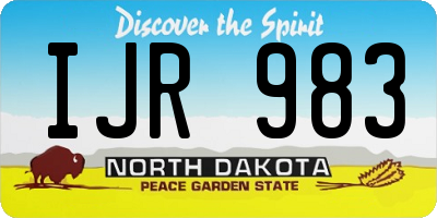 ND license plate IJR983