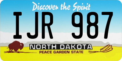 ND license plate IJR987