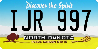 ND license plate IJR997