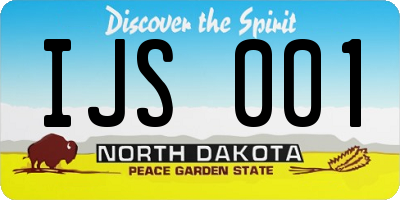 ND license plate IJS001