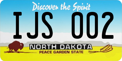 ND license plate IJS002