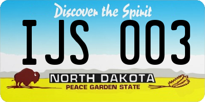 ND license plate IJS003