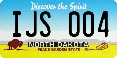 ND license plate IJS004