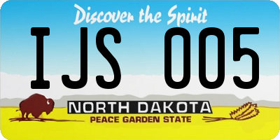 ND license plate IJS005