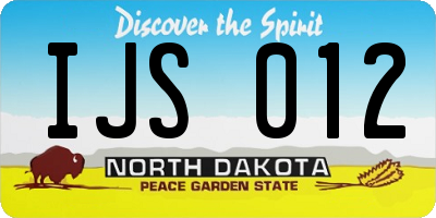 ND license plate IJS012