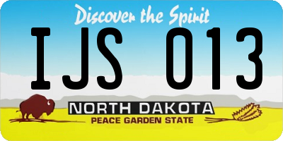 ND license plate IJS013