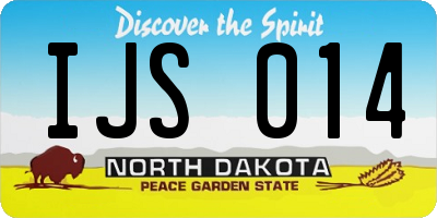 ND license plate IJS014