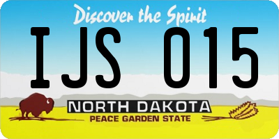 ND license plate IJS015