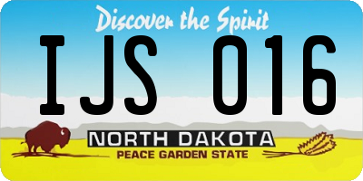 ND license plate IJS016