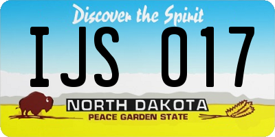 ND license plate IJS017