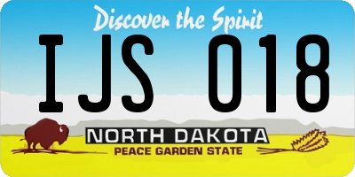 ND license plate IJS018