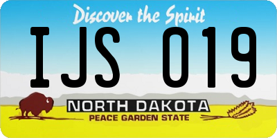 ND license plate IJS019