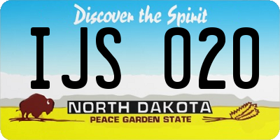 ND license plate IJS020