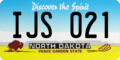 ND license plate IJS021