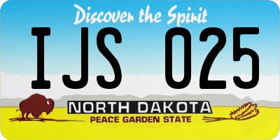 ND license plate IJS025