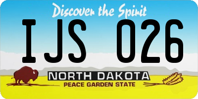 ND license plate IJS026