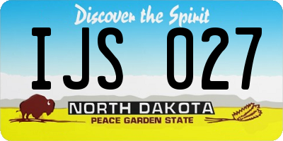 ND license plate IJS027