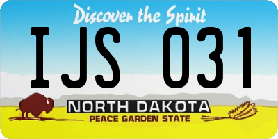 ND license plate IJS031