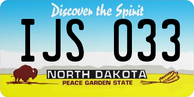 ND license plate IJS033