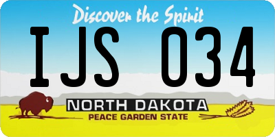 ND license plate IJS034