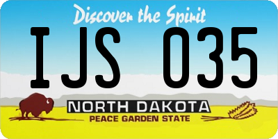 ND license plate IJS035