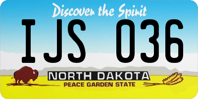 ND license plate IJS036