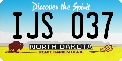 ND license plate IJS037
