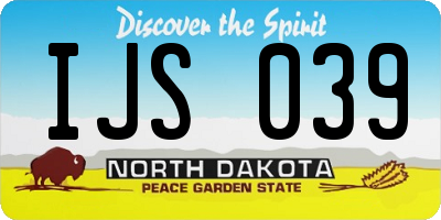 ND license plate IJS039