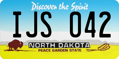 ND license plate IJS042
