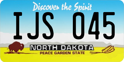 ND license plate IJS045