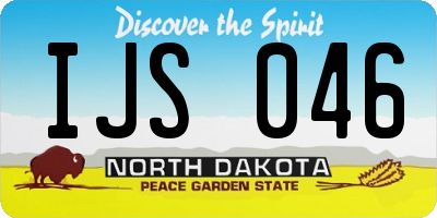 ND license plate IJS046