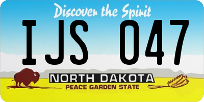 ND license plate IJS047