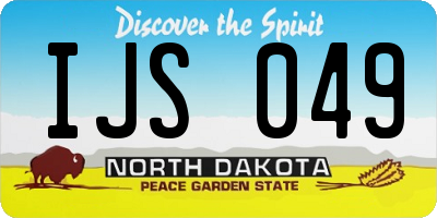 ND license plate IJS049
