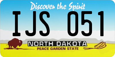 ND license plate IJS051