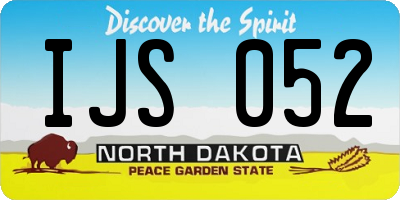 ND license plate IJS052