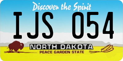ND license plate IJS054