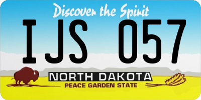 ND license plate IJS057