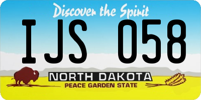 ND license plate IJS058
