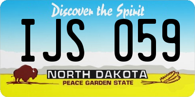 ND license plate IJS059