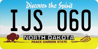 ND license plate IJS060