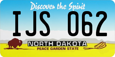 ND license plate IJS062